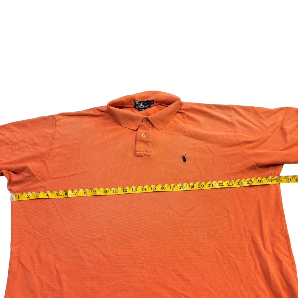 Polo Ralph Lauren Mens XXL Orange Short Sleeve Pique Polo Shirt Classic Fit Logo